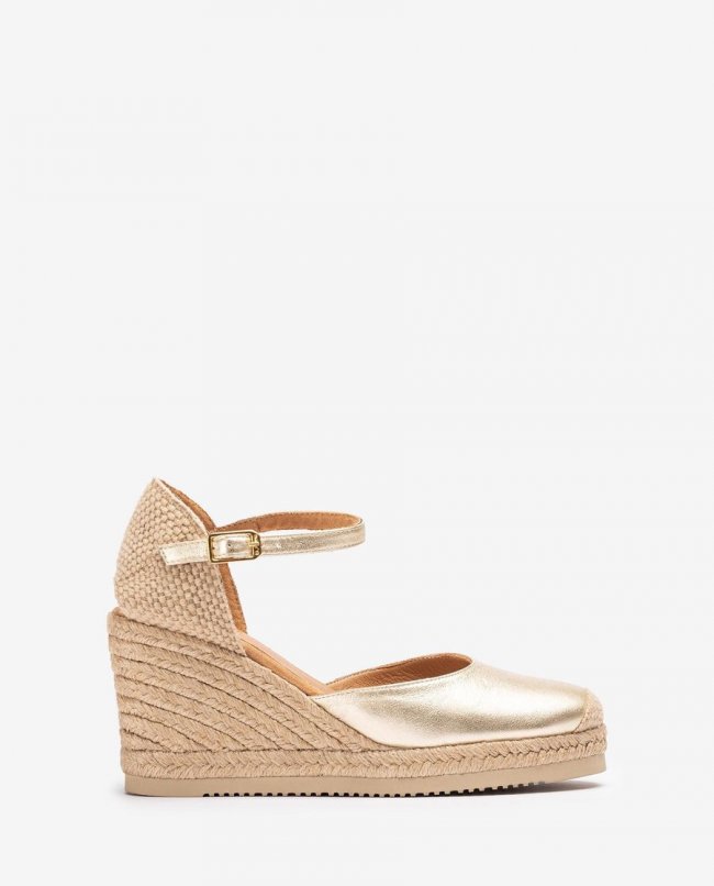 Espadrilles compensées métallisées Unisa Femme - Doré Espadrilles compensées métallisées Unisa Femme - Doré