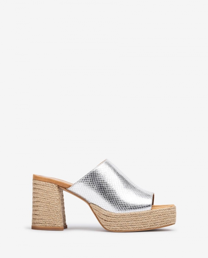 Sandales à plateforme à talon Unisa en jute naturel pour femme - Argent Sandales à plateforme à talon Unisa en jute naturel pour femme - Argent