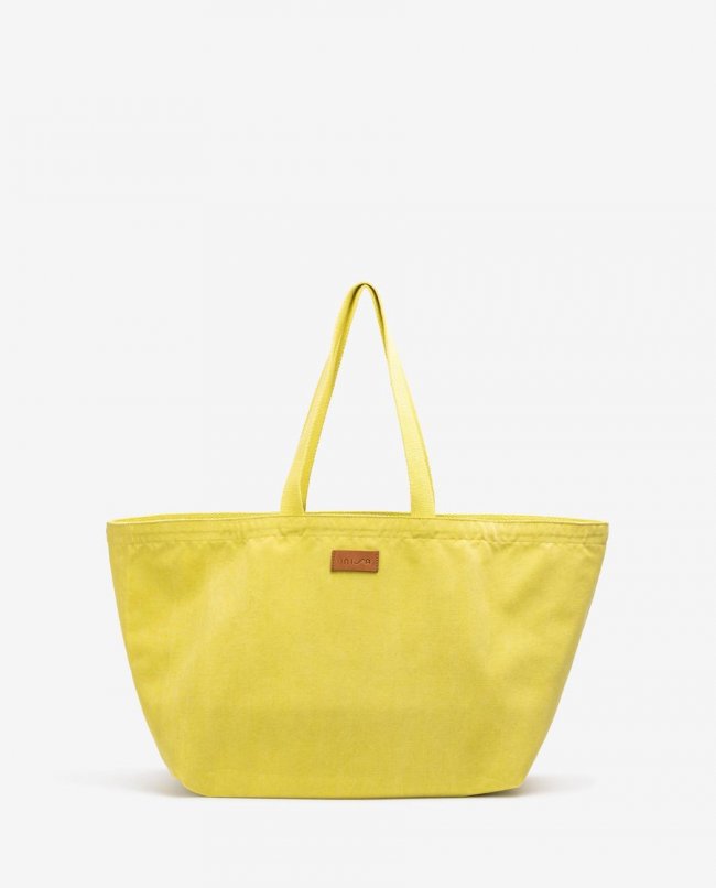 Maxi sac de plage Unisa en tissu recyclé LIME Maxi sac de plage Unisa en tissu recyclé LIME