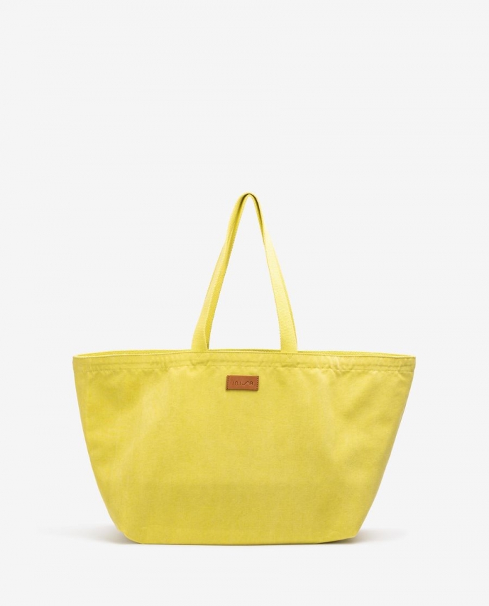 Maxi sac de plage Unisa en tissu recyclé LIME Maxi sac de plage Unisa en tissu recyclé LIME
