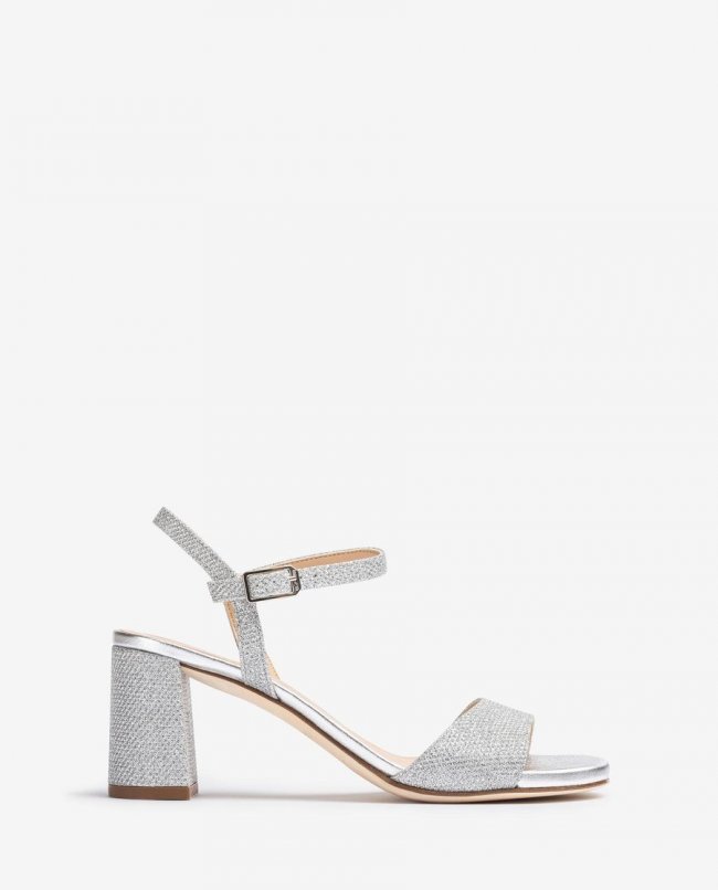 Sandales en tissu brillant Unisa pour femme - Argent Sandales en tissu brillant Unisa pour femme - Argent