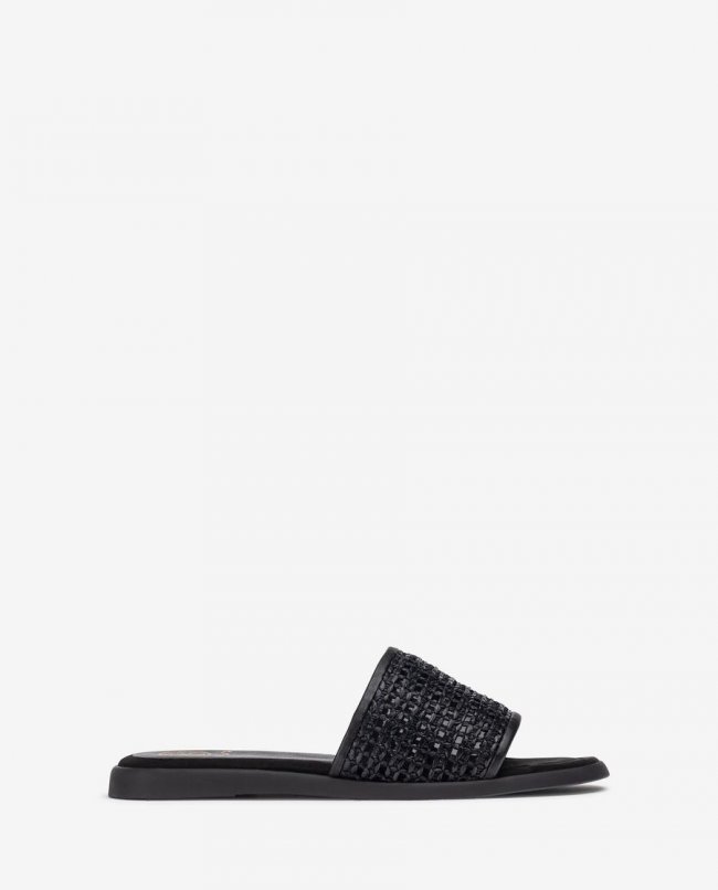 Sandales à tige en raphia Unisa pour femme - Noir Sandales à tige en raphia Unisa pour femme - Noir