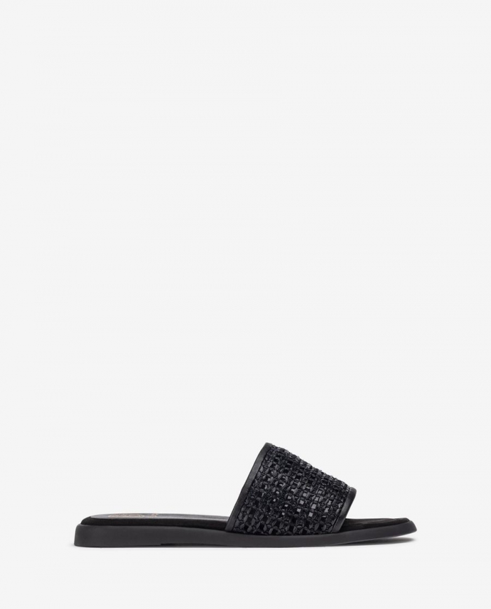 Sandales à tige en raphia Unisa pour femme - Noir Sandales à tige en raphia Unisa pour femme - Noir
