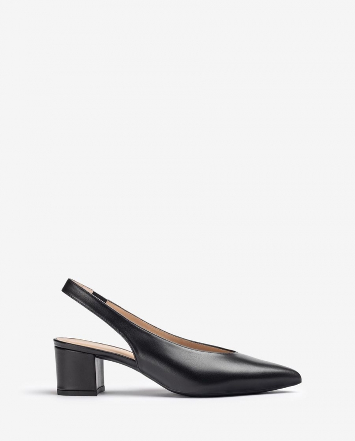 Chaussures Unisa à bout pointu et bride arrière pour femme - Noir