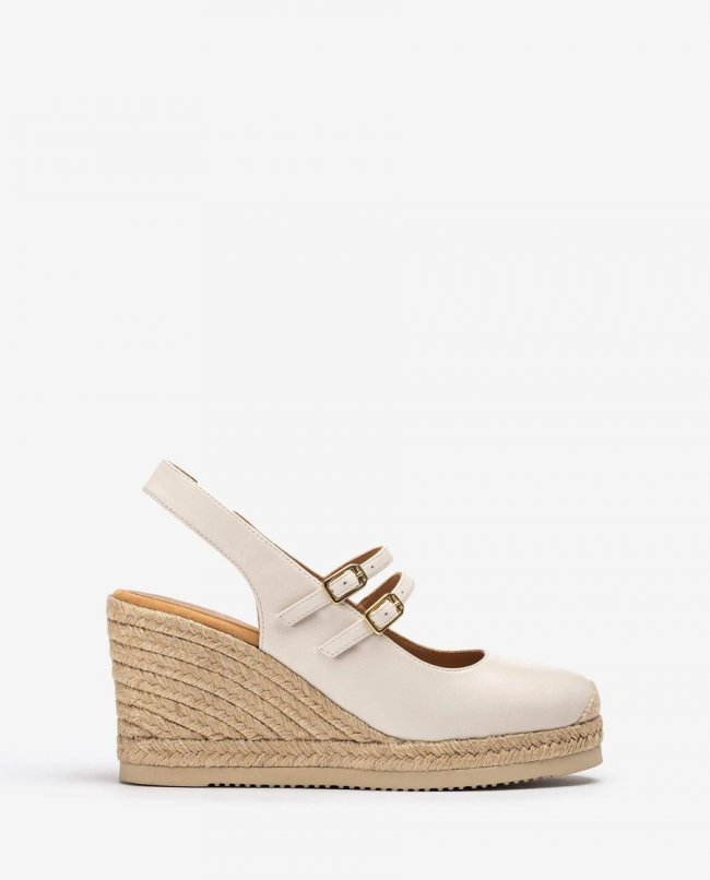Espadrilles hautes à bride arrière Unisa Femme - Blanc Espadrilles hautes à bride arrière Unisa Femme - Blanc