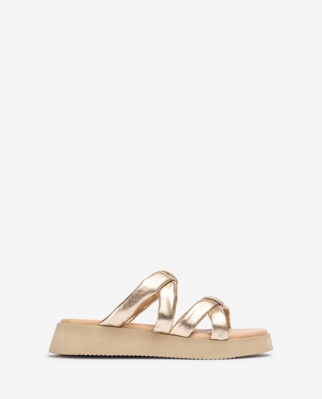 Sandales Unisa à brides rembourrées pour femme - Doré Sandales Unisa à brides rembourrées pour femme - Doré