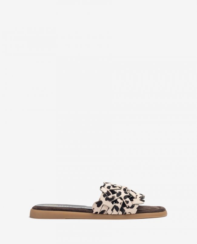 Sandales plates Unisa pour femme avec tige géométrique - Beige Sandales plates Unisa pour femme avec tige géométrique - Beige