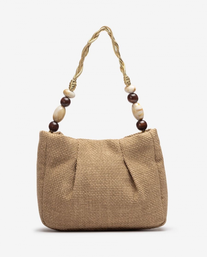 Sac à main Unisa pour femme avec poignées ornées - Beige Sac à main Unisa pour femme avec poignées ornées - Beige