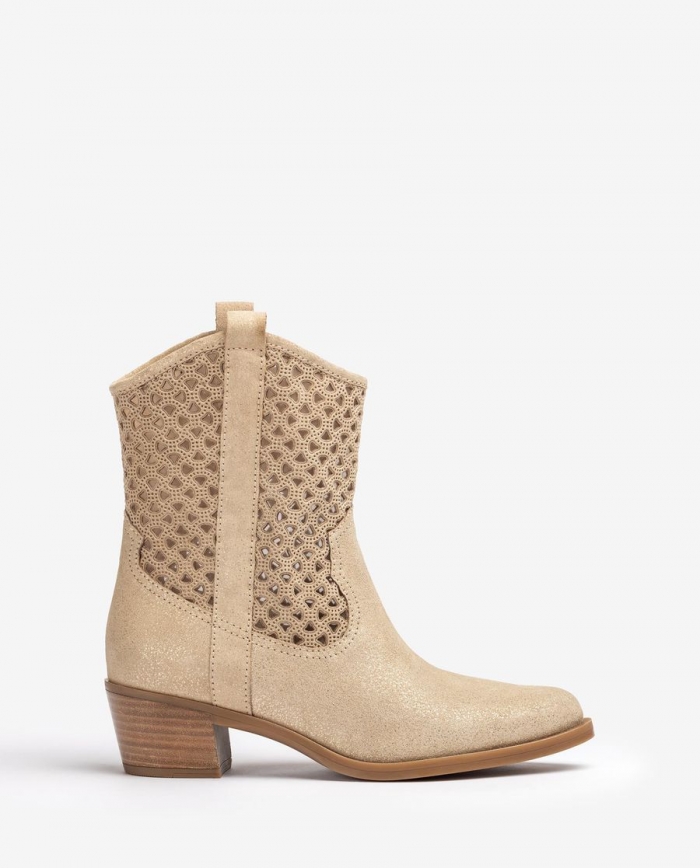 Bottes cowboy Unisa avec perforations - Doré Bottes cowboy Unisa avec perforations - Doré