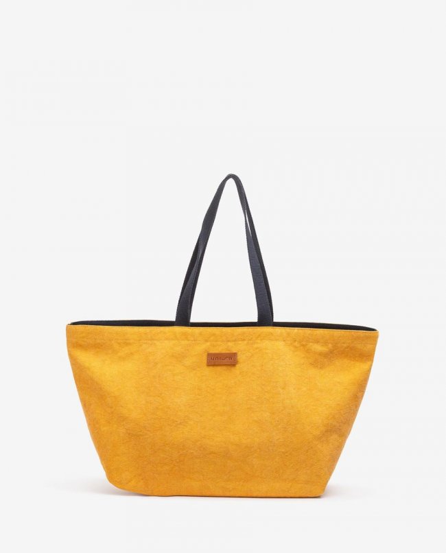Sac de plage Maxi Unisa Femme en tissu recyclé - Jaune Sac de plage Maxi Unisa Femme en tissu recyclé - Jaune