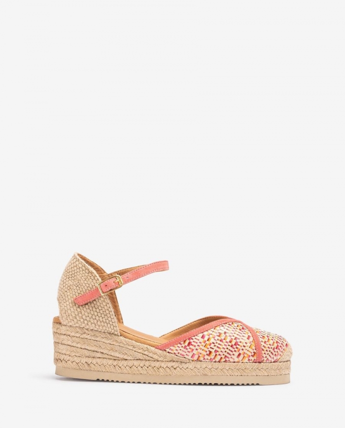 Espadrilles Unisa Femme avec tige en raphia - Rouge Espadrilles Unisa Femme avec tige en raphia - Rouge