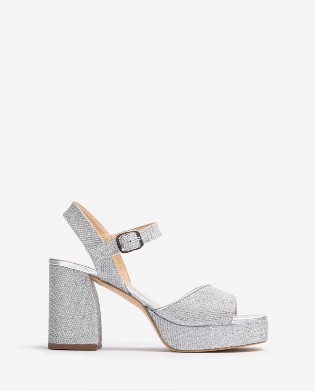 Sandales à talon moyen Unisa pour femme - Argent