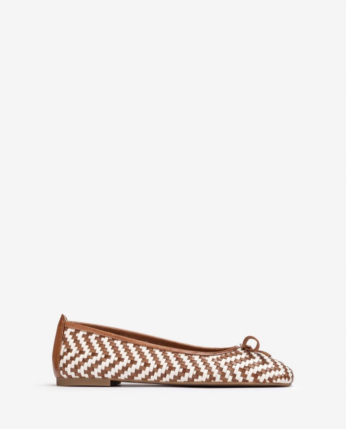 Ballerine Unisa Femme en cuir tressé - Blanc Ballerine Unisa Femme en cuir tressé - Blanc