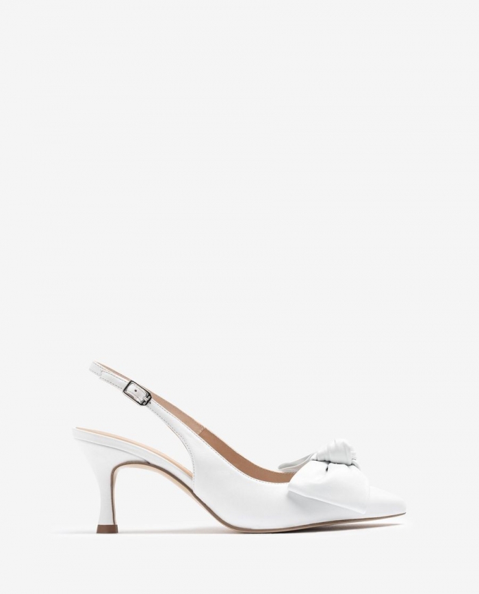 Sandales à bride arrière et bout pointu avec nœud Unisa pour femme - Blanc Sandales à bride arrière et bout pointu avec nœud Unisa pour femme - Blanc