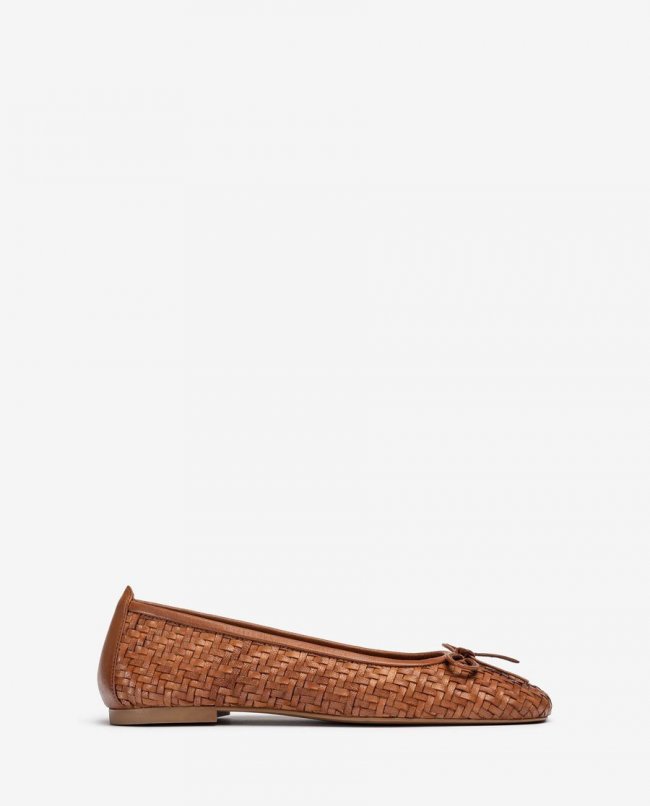Ballerines en cuir tressé Unisa pour femme - Marron Ballerines en cuir tressé Unisa pour femme - Marron