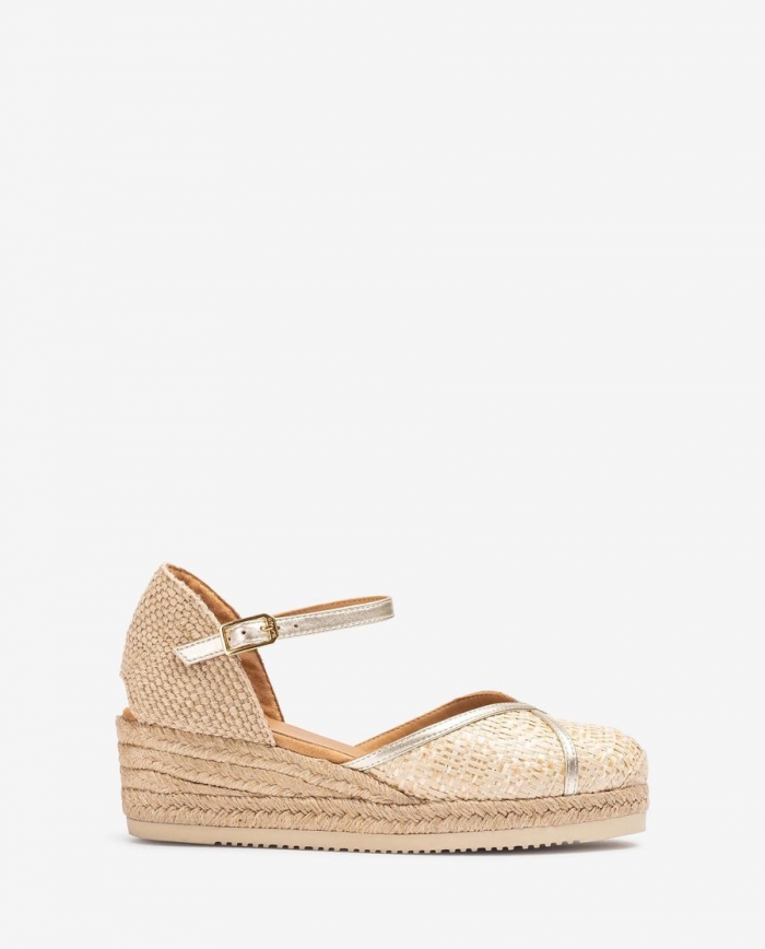 Espadrilles Unisa avec tige en raphia pour femme - Beige Espadrilles Unisa avec tige en raphia pour femme - Beige