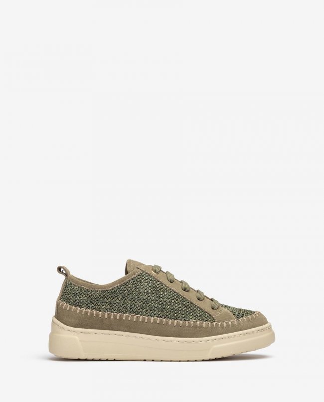 Baskets en daim et raphia Unisa pour femme - Vert Baskets en daim et raphia Unisa pour femme - Vert