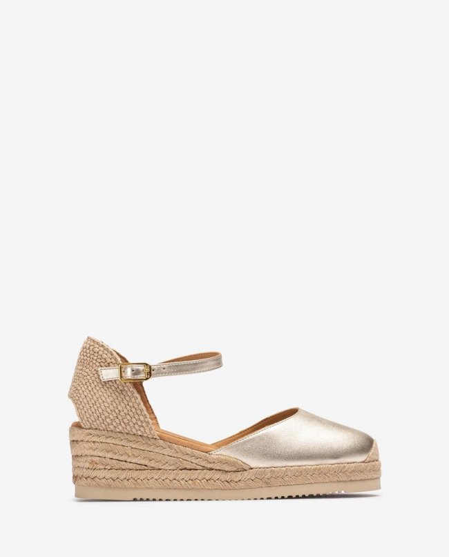 Espadrilles compensées métalliques Unisa Femme - Doré Espadrilles compensées métalliques Unisa Femme - Doré