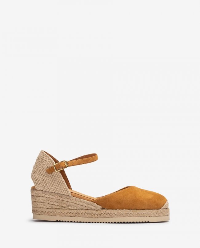 Espadrilles compensées basses en daim Unisa pour femme - Marron Espadrilles compensées basses en daim Unisa pour femme - Marron