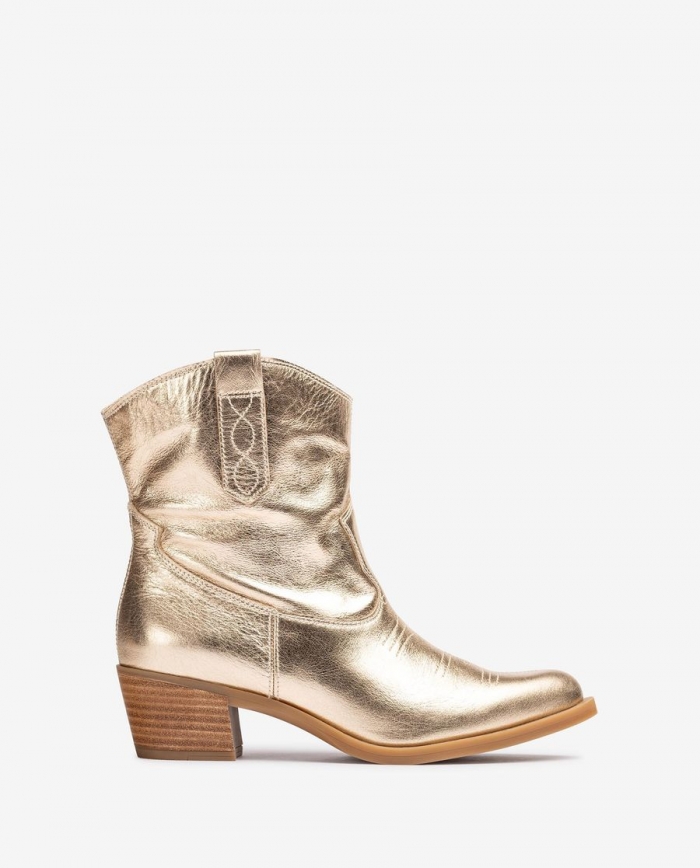 Bottines western Unisa Femme avec coutures Doré