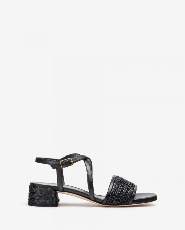 Sandale à talon en raphia Unisa Femme - Noir Sandale à talon en raphia Unisa Femme - Noir