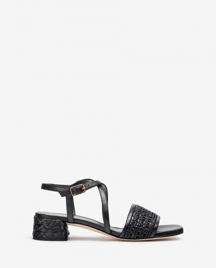 Sandale à talon en raphia Unisa Femme - Noir Sandale à talon en raphia Unisa Femme - Noir