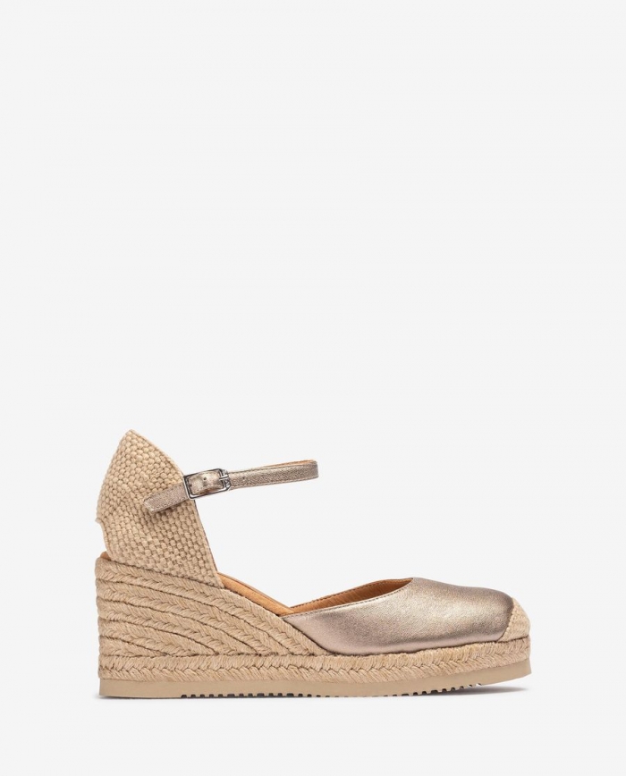 Espadrilles à talons hauts Unisa pour femme Espadrille en cuir métallisé - Bronze Espadrilles à talons hauts Unisa pour femme Espadrille en cuir métallisé - Bronze
