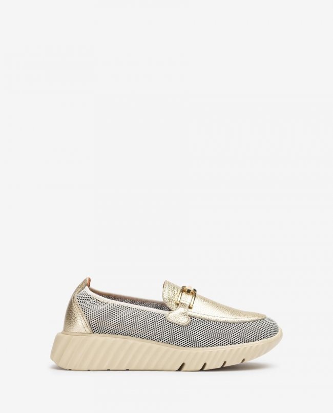 Mocassins en maille Unisa pour femme - Doré Mocassins en maille Unisa pour femme - Doré