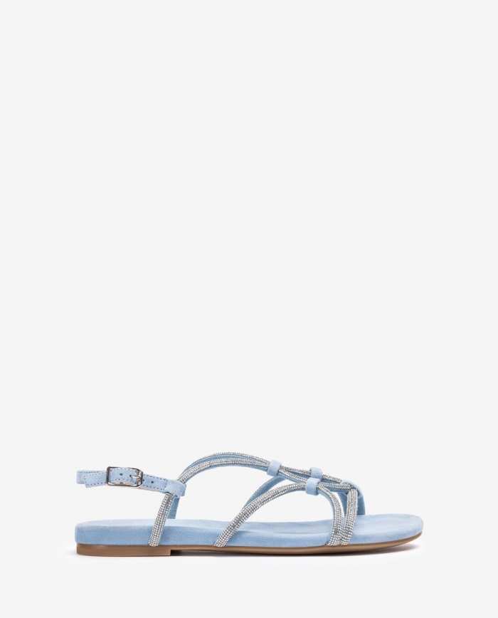 Sandales plates en daim Unisa pour femme - Bleu Sandales plates en daim Unisa pour femme - Bleu
