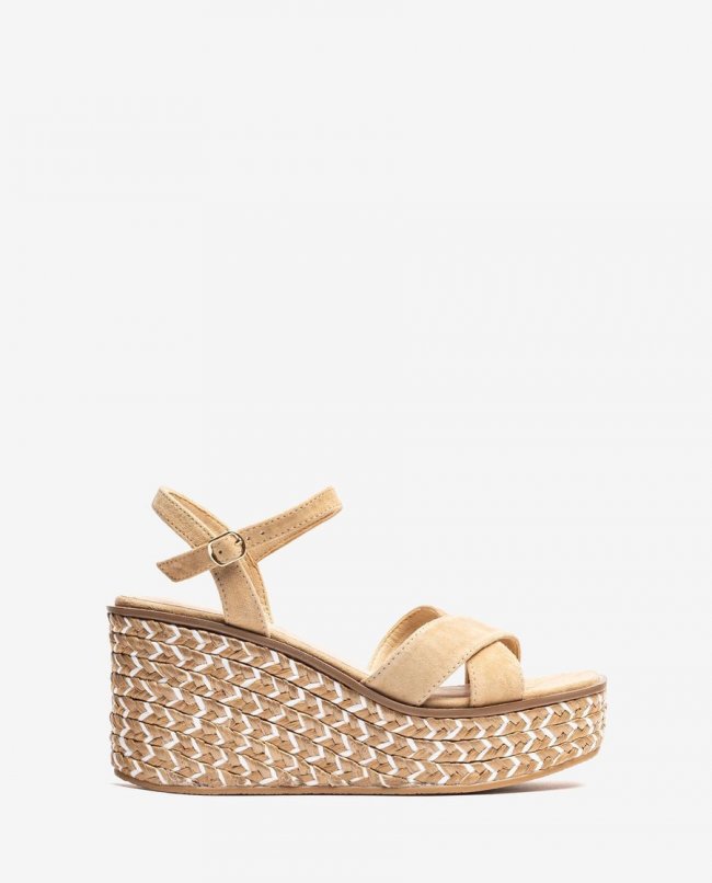 Sandales compensées tressées Unisa pour femme - Marron Sandales compensées tressées Unisa pour femme - Marron