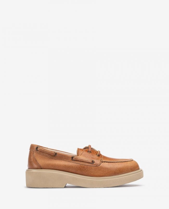 Chaussures bateau en cuir Unisa pour femme - Marron Chaussures bateau en cuir Unisa pour femme - Marron
