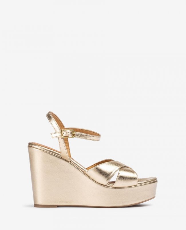 Sandales compensées hautes Unisa pour femme - Doré Sandales compensées hautes Unisa pour femme - Doré