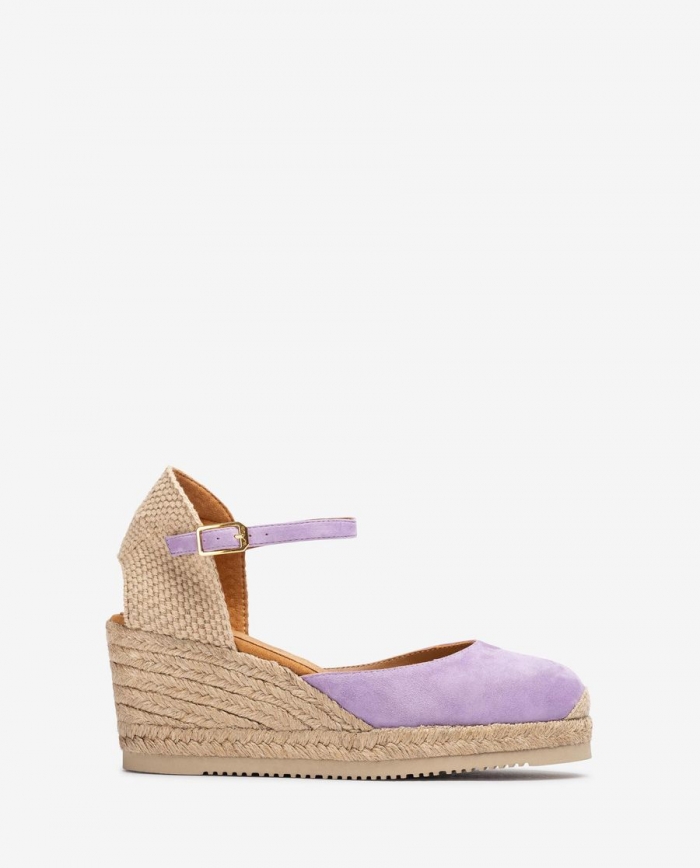 Espadrilles à bride arrière en daim Unisa pour femme - Lilas