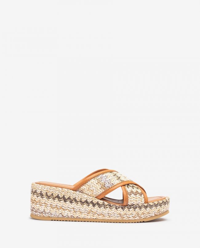 Sandale en raphia à brides larges Unisa pour femme - Dese / Canne Sandale en raphia à brides larges Unisa pour femme - Dese / Canne