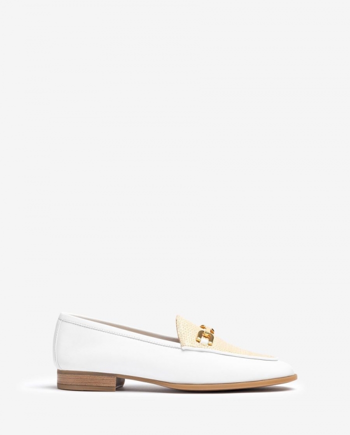 Unisa Mocassins ornés pour femme - Blanc / Naturel Unisa Mocassins ornés pour femme - Blanc / Naturel