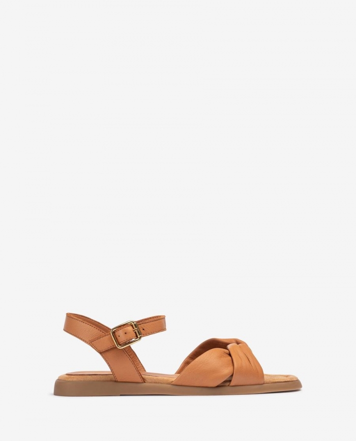 Sandales plates rembourrées Unisa pour femme - Marron