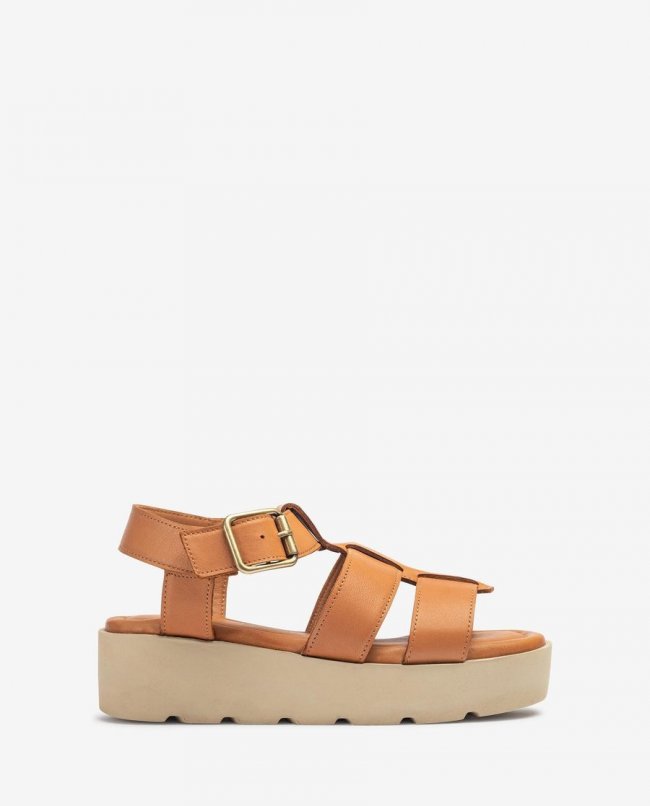 Sandales compensées ultra-légères pour femme Unisa - Marron Sandales compensées ultra-légères pour femme Unisa - Marron