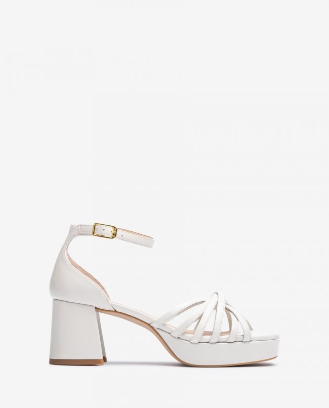 Sandales à brides en cuir Unisa pour femme - Blanc Sandales à brides en cuir Unisa pour femme - Blanc