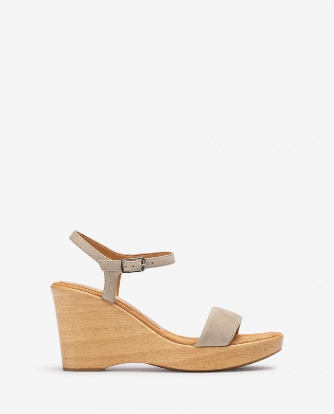 Sandale compensée effet bois Unisa pour femme - Vert Sandale compensée effet bois Unisa pour femme - Vert