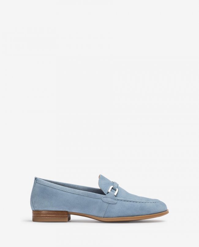 Mocassin Unisa pour femme avec ornements en cuir assortis - Bleu Mocassin Unisa pour femme avec ornements en cuir assortis - Bleu