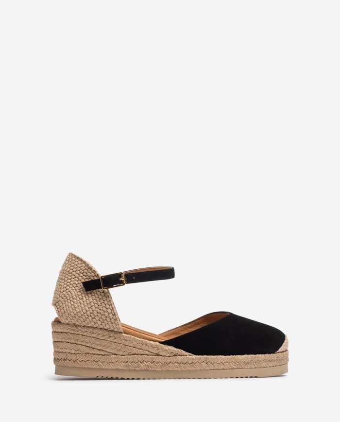 Espadrilles compensées en daim Unisa Femme - Noir Espadrilles compensées en daim Unisa Femme - Noir