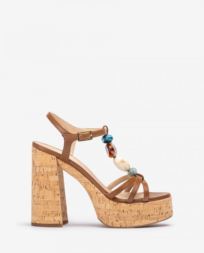 Unisa femme Sandale à talons hauts ornée - Marron Unisa femme Sandale à talons hauts ornée - Marron