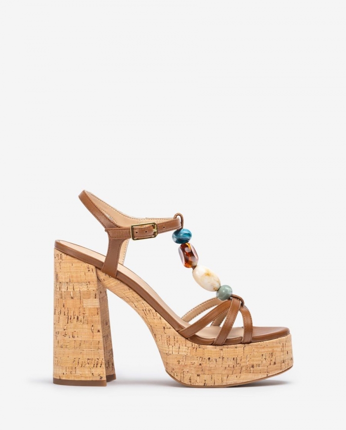 Unisa femme Sandale à talons hauts ornée - Marron Unisa femme Sandale à talons hauts ornée - Marron