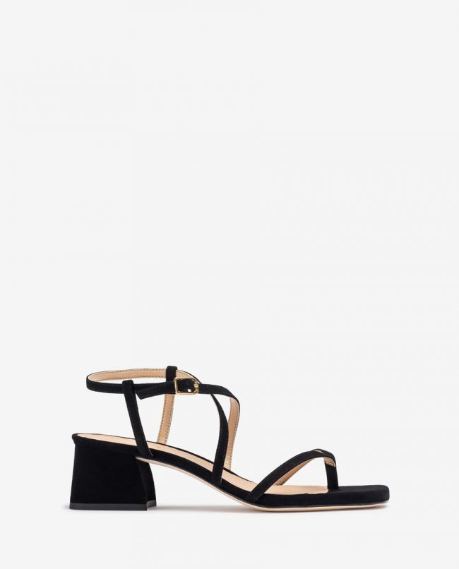 Sandales esclaves à talon large Unisa pour femme - Noir Sandales esclaves à talon large Unisa pour femme - Noir