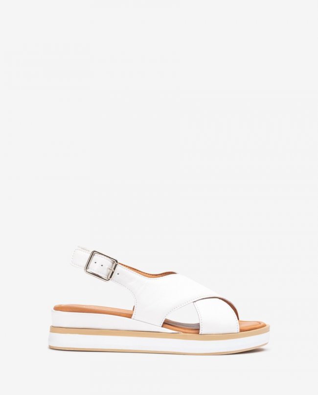Sandales larges à brides croisées Unisa pour femme - Blanc Sandales larges à brides croisées Unisa pour femme - Blanc