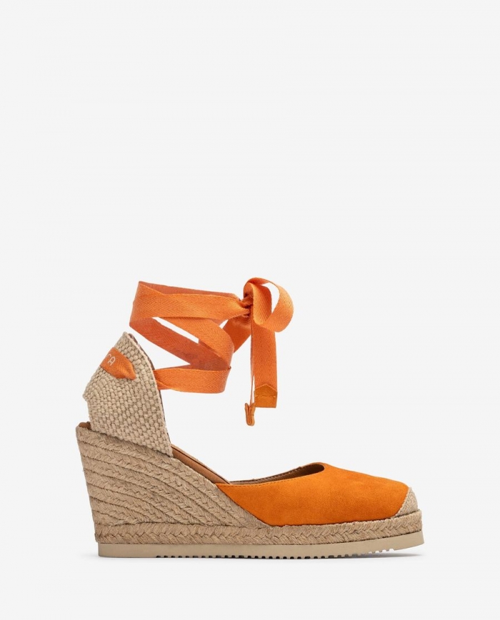 Espadrilles en daim noué Unisa pour femme - Orange Espadrilles en daim noué Unisa pour femme - Orange