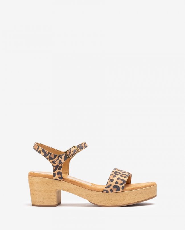 Sandales Unisa effet bois pour femme - Marron
