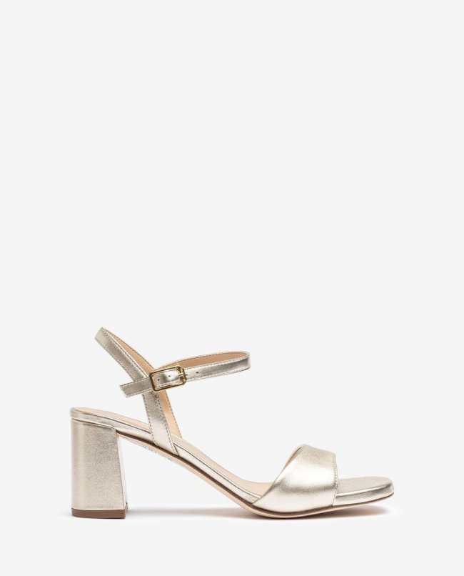Sandales en cuir métallisé Unisa pour femme - Doré