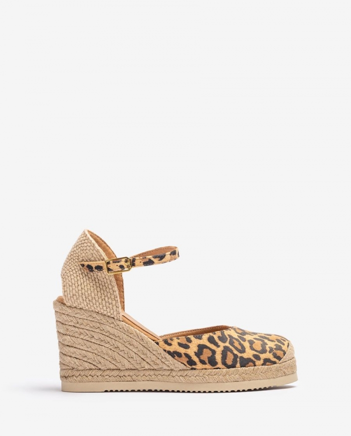 Espadrilles compensées en daim imprimé Unisa pour femme - Marron Espadrilles compensées en daim imprimé Unisa pour femme - Marron
