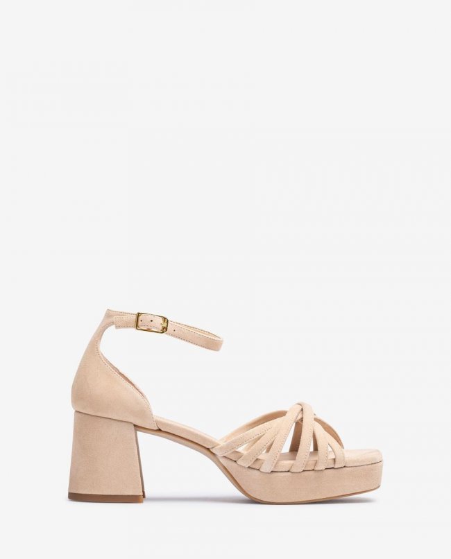 Sandales à lanières en daim Unisa pour femme - Beige Sandales à lanières en daim Unisa pour femme - Beige